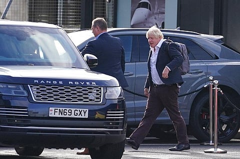 Former Prime Minister Boris Johnson arrives at Gatwick Airport in London. (Photo | AP)