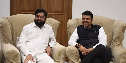 Shinde-Fadnavis. (Photo | Twitter,@Kaustubh_SSS)