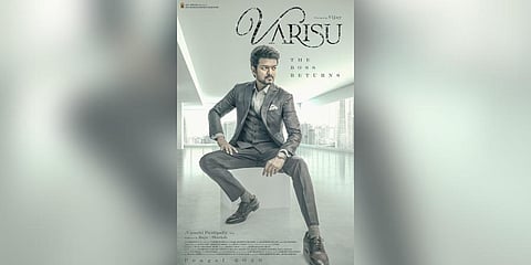 First look poster of Vijay's upcoming film 'Varisu'.