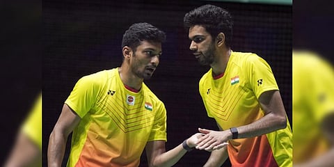 Doubles pair M.R. Arjun, left, and Dhruv Kapila of India.(File Photo | AP)