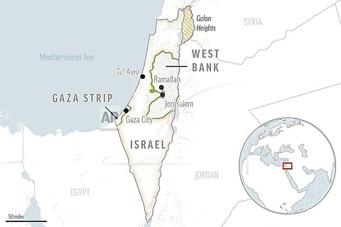 This is a locator map of Israel and the Palestinian Territories. (Photo|AP)