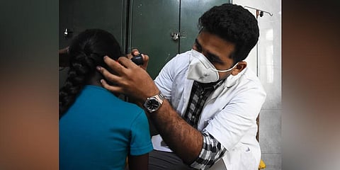 A patient being screened for Cochlear implant procedure at Kilpauk Medical College and Hospital. (Photo | Ashwin Prasath, EPS)