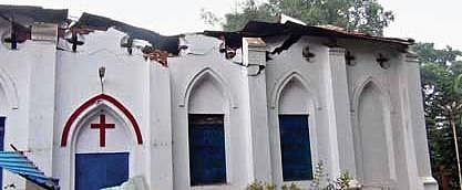 Oldest church of Koraput crumbles after heavy rain