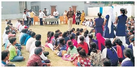 Dinesh Kumar Pandey’s contribution to society apart from serving as a police officer has been noticed by state police headquarters as well. (Photo | Express)