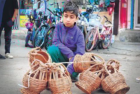 Ten-year-old Rafaqat Ali, of Badamwari area of Hawal in downtown Srinagar, is a class 5th student at a local government school | Zahoor Punjabi
