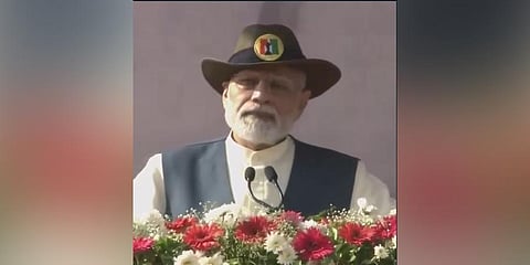 PM Modi Gets emotional on Morbi Incident during address to Officer Trainees of 97th Common Foundation Course at culmination of Aarambh at Kevadia. (Photo | EPS)