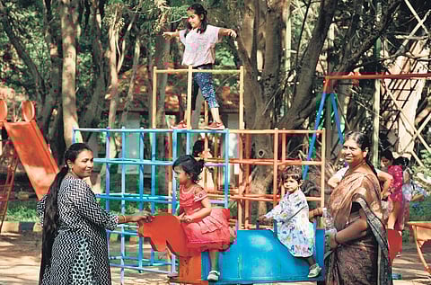 Children enjoying the rides on Bhavani Island with their families during a garden party held on the first Sunday of Karthika Masam in Vijayawada I Prasant Madugula