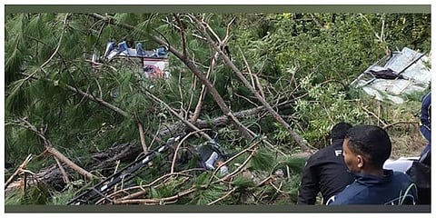 The site of the road mishap. (Photo | ANI Twitter)