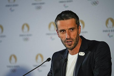 Paris 2024 Games' chief Tony Estanguet speaks during a media conference at the City Hall in Paris. (Photo | AP)