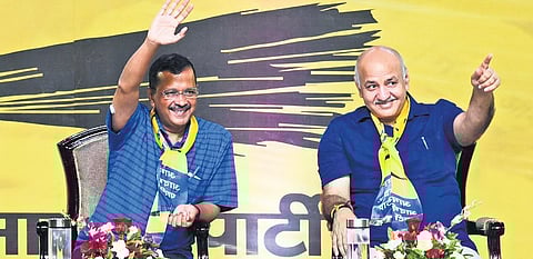 Arvind Kejriwal (left) and Manish Sisodia. (Photo | Parveen Negi)