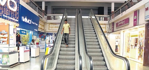 The defunct escalator at the GCDA shopping complex