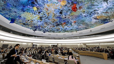 The UN Human Rights Council chambers in Geneva.