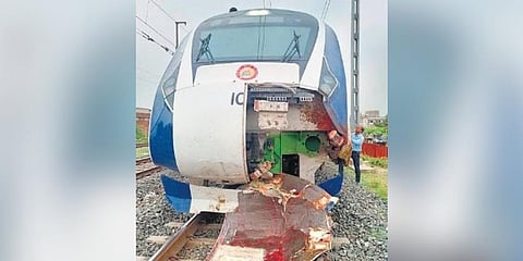 The accident occurred around 11.15 am between Vatva station and Maninagar in Gujarat.