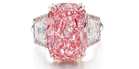 In this undated photo released by Sotheby's, The Williamson Pink Star is seen. (Photo | AP)