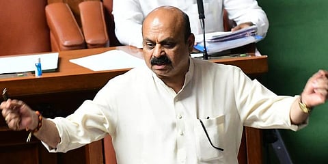 Karnataka Chief Minister Basavaraj Bommai in the Assembly (File Photo | Express)