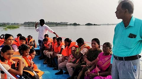 Motorboat deployed as bridge near Sirumugai submerged