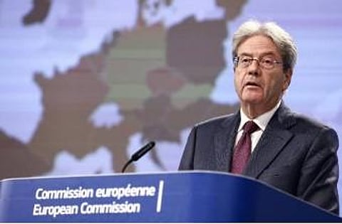 European Commissioner for the Economy Paolo Gentiloni addresses media representatives as he gives a press conference on Autumn 2022 Economic Forecast at EU headquarters in Brussels (Photo | AFP)