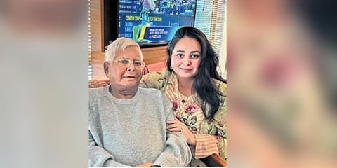 Lalu Yadav with his daughter Rohini Acharya.