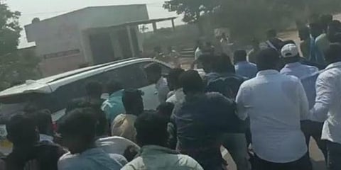 Police resorted to a mild lathi charge to bring the situation under control.