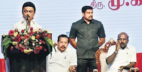 Chief Minister MK Stalin speaks at the Healthcare Conference 2022 in Omandurar Multi-Speciality Hospital in Chennai on Tuesday | P jawahar