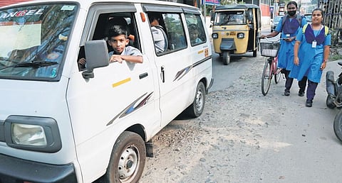The dug-up stretch of K P Vallon Road, which connects Kadavanthra junction and Thevara, begs for repair