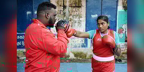 Govindaraj has been training Durga for the past two years. (Photo | Ashwin Prasath, EPS)