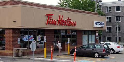 A Tim Hortons store in Canada. (File Photo | AFP)