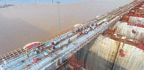 De-watering of Polavaram cofferdams begins after flood levels recede in Godavari