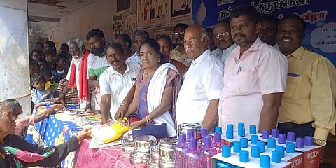 Welfare assistance being distributed to fishermen at Trespuram. | Express