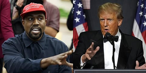 Rapper Kanye West, (L) and former U.S. President Donald Trump. (File Photo | AP)