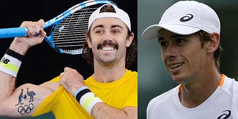 Alex de Minaur and Jordan Thompson won their singles matches to help Australia qualify for the Davis Cup semifinals.