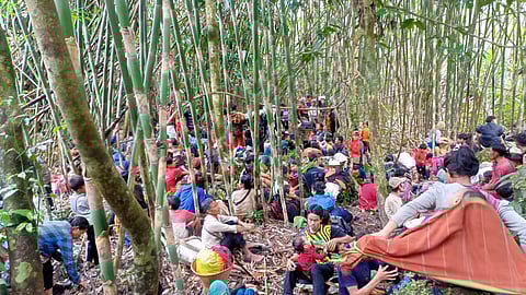 The fleeing villagers hardly got time to carry any foodstuff and that made their flight to safety that much more arduous. (Photo | Special Arrangement)