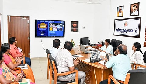 Mayiladuthurai Collector R Lalitha attending the award event virtually | Express