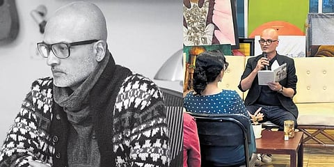 Jeet Thayil at a poetry reading session in Gurugram.