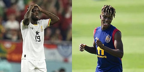 Iñaki Williams, (L), plays for Ghana while his younger brother Nico Williams, (R), represents Spain in the 2022 FIFA World Cup. (Photo | AP)