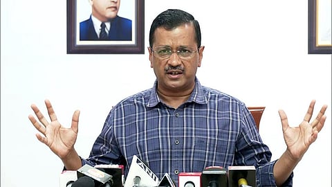 Delhi Chief Minister Arvind Kejriwal addresses a press conference, Nov. 26, 2022. (Photo | ANI)