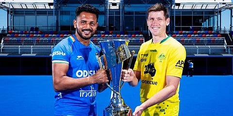 World No.5 India will battle it out against World No.1 Australia in a five-match Series. (Photo | Twitter @HockeyIndia)