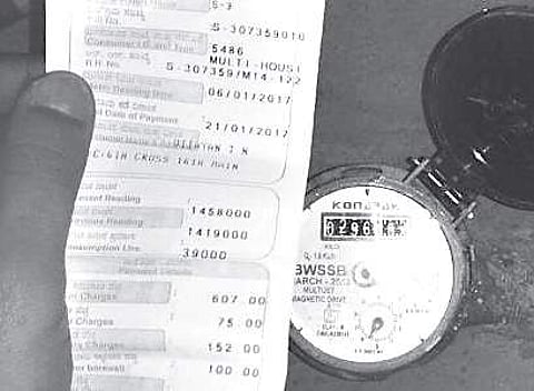 A water bill issued by the BWSSB