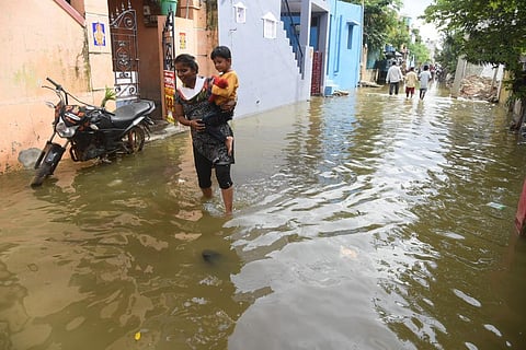 A scene at JJ Nagar in Chennai's Manali locality on November 3, 2022. (Photo | R Satish Babu, EPS)