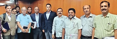 The officials who represented Telangana at the TAC meeting in Delhi on Tuesday. (Photo | EPS)