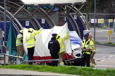 An attacker threw firebombs an immigration center in the English port town of Dover on Sunday before killing himself, officials said. (Photo | AP)