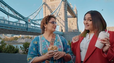 A still from the film, 'Double XL' starring Sonakshi Sinha and Huma Qureshi. (Photo | YouTube screengrab)