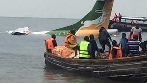A plane carrying 43 people plunged into Lake Victoria in Tanzania early on Sunday. (Photo | Twitter)