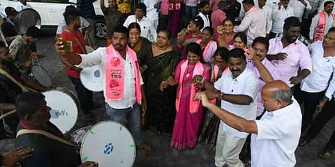 TRS victory celebration.(Photo | EPS)
