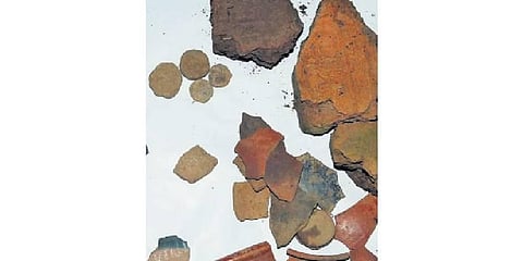  The potsherds have Tamil inscriptions 