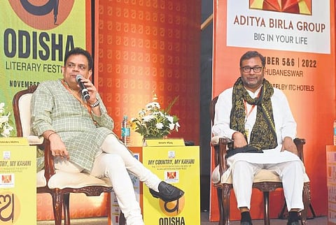 Yatindra Mishra (left) and Anant Vijay during their session | Express