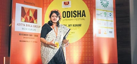 Rituparna Ghosh interacts with audience during her storytelling session | Express