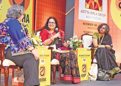 Kaveree Bamzai, Aparna Karthikeyan, Sridala Swami at OLF | Express