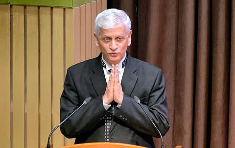 Chief Justice of India (CJI) Justice Uday Umesh Lalit speaks during a farewell ceremony organised for him at Supreme Court in New Delhi on November 7, 2022. (Photo | PTI)