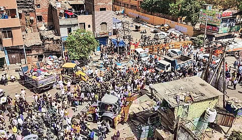 Communal clashes broke out at Jahangirpuri area of northwest Delhi on April 16 during a Hanuman Jayanti procession | Express